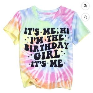 BRAND NEW 4-5T (110) Colorful Tie-Dye Birthday Girl T-Shirt